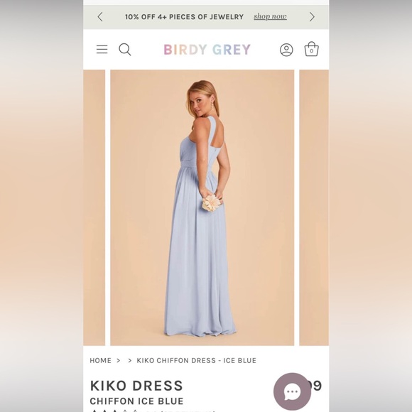 KIKO DRESS CHIFFON ICE BLUE - Picture 2 of 10